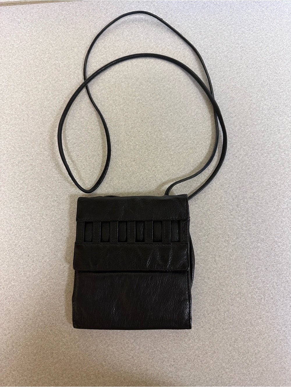 Kenneth Cole New York Black Crossbody Mini Pouch Bag with Slim Strap